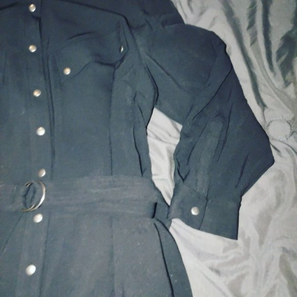 Rebecca Minkoff Womens Shirt Dress 2X‎ Black Belted Utility Button Up Stitch Fix - Picture 4 of 11